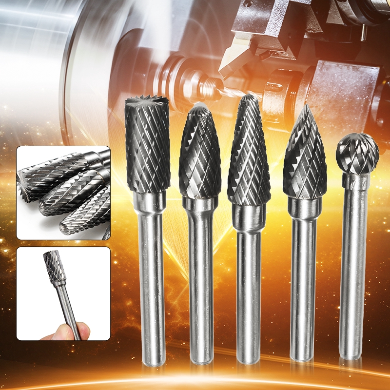 Tungsten Carbide Burr 1/4" 6mm Rotary Cutter files Set CNC Shopee