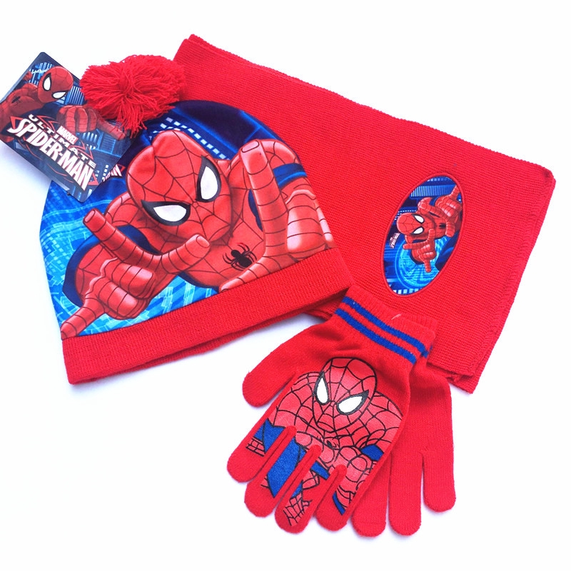 spiderman hat scarf and gloves set