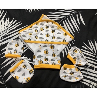 4in1 CUTE PRETTY PRINTED Blanket,Bonnet,Mittens and Bootie