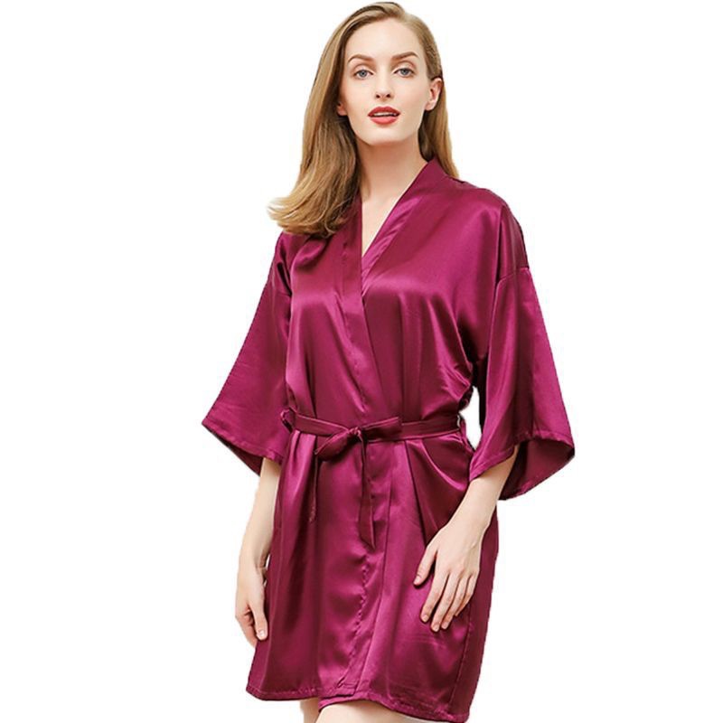 abc_High Quality Silk Satin Plain Bathrobe | Shopee Philippines