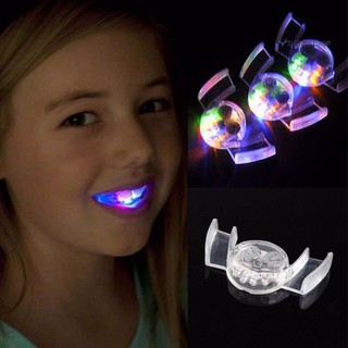 Novel toys 1Pc Funny LED Flashing Tooth Brace Mouth Guard Halloween Trick Toy Party Props