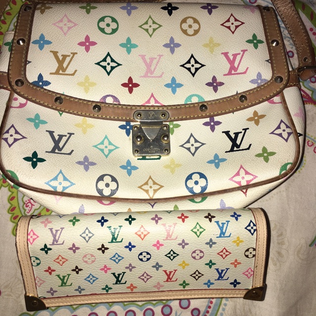 LV Multicolor white Bag and Wallet (Preloved) | Shopee Philippines