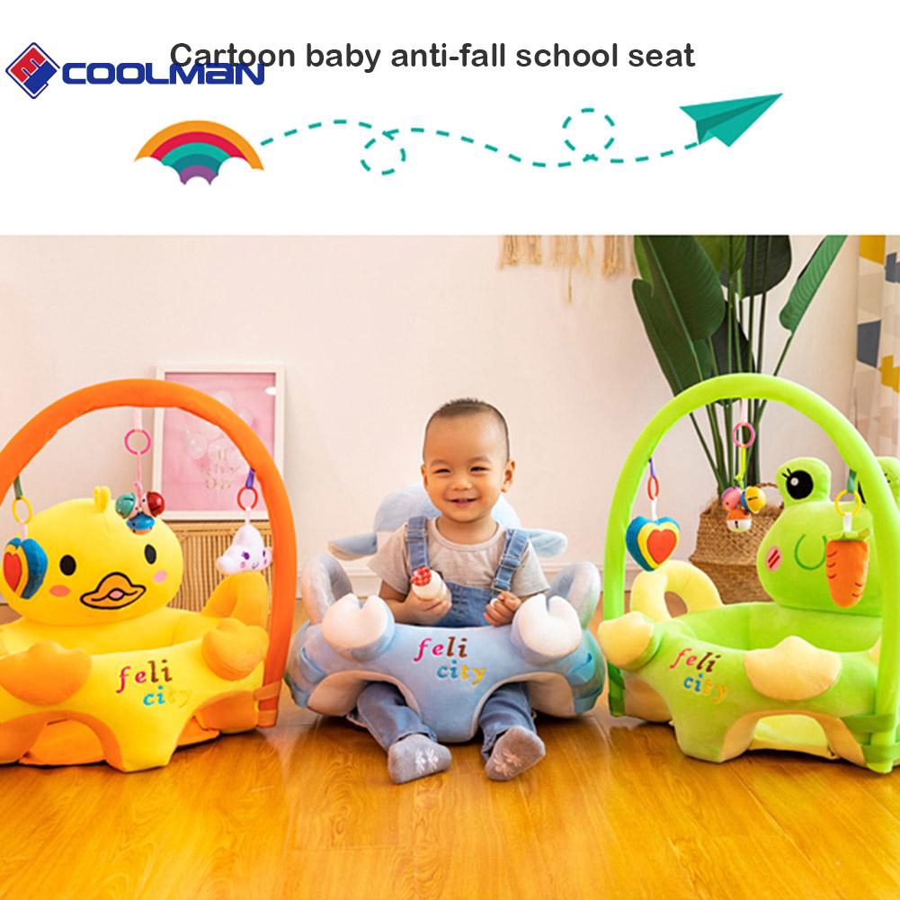 new❥cartoon baby sofa support seat cover learning to sit plush chair wo  fillercool