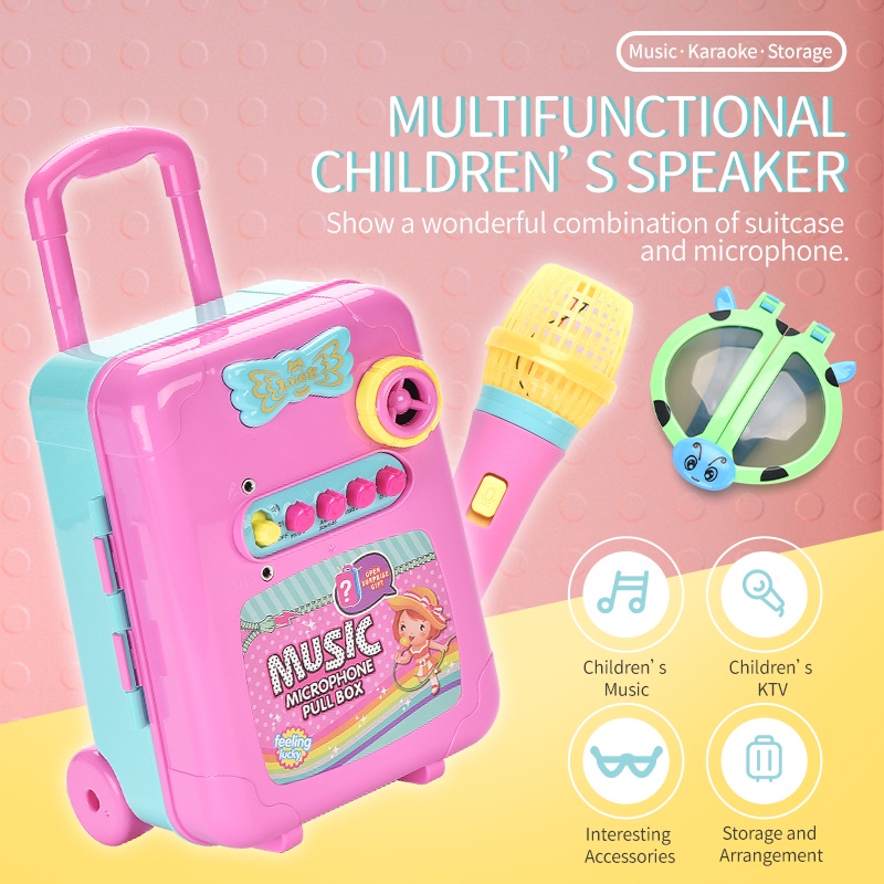 Musical Speaker Singing Music Microphone Toys Pull Box Song Learning