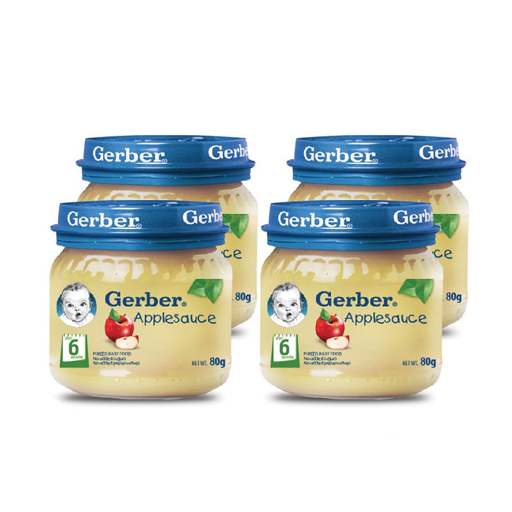 Gerber Apple Sauce Puree Baby Food 80g Pack Of 4 Shopee Philippines