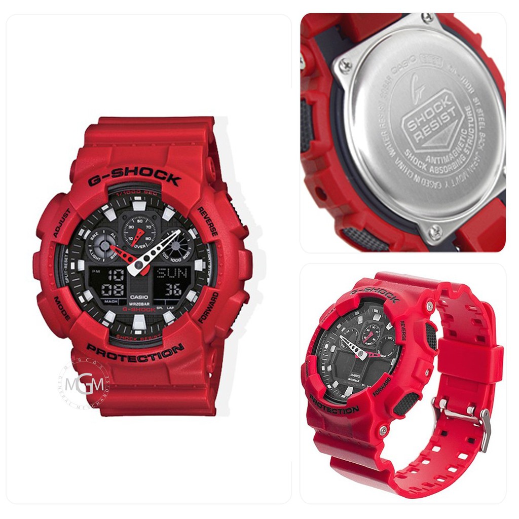 g shock ga 100 red