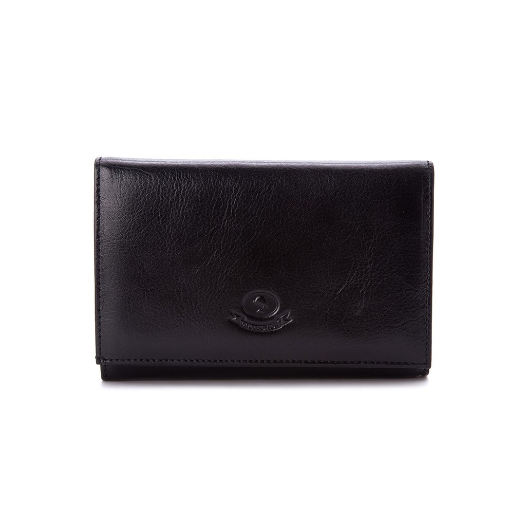 plain black leather wallet