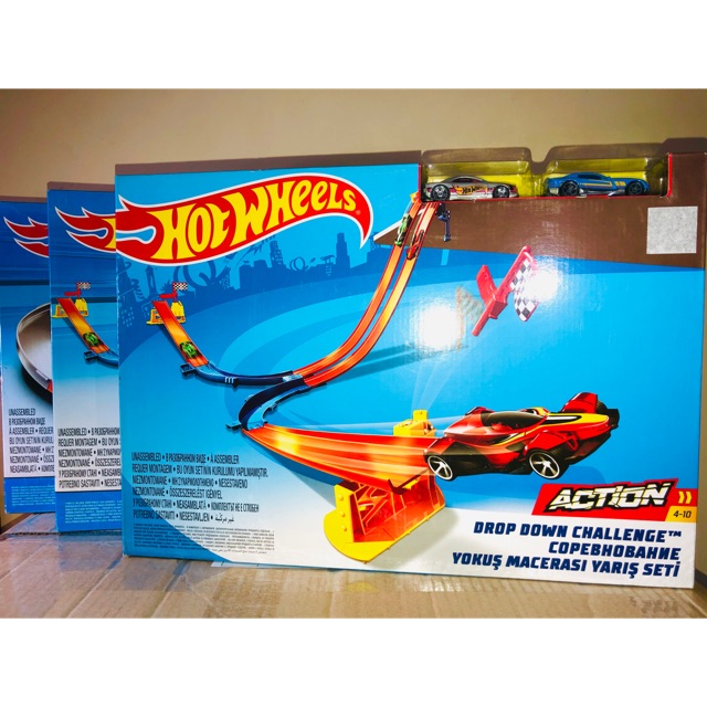 hot wheels drop down challenge track set