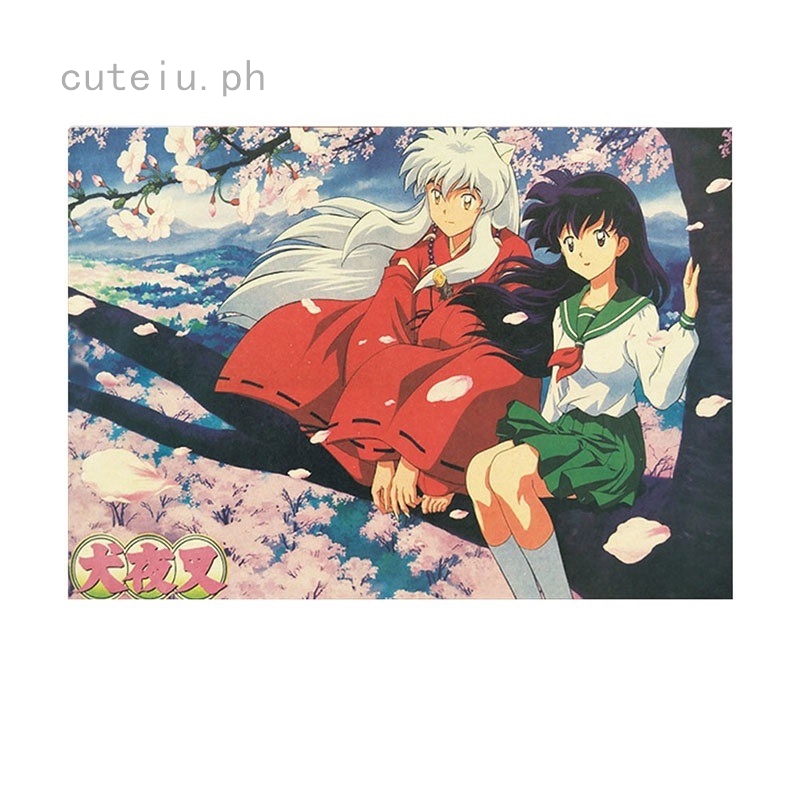 Japanese Anime Inuyasha Wall Poster Kraft Paper Poster home Bar room