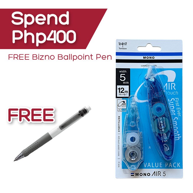 Tombow MONO Air Refillable Pen Type Correction Tape 5mm x 6m Value Pack