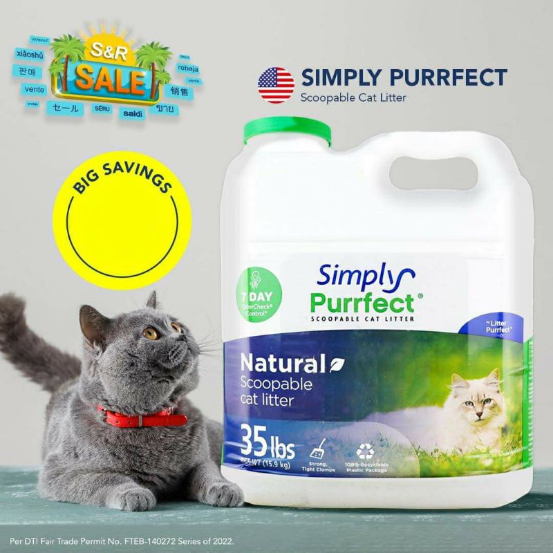 S&R Simply Purrfect Scoopable Cat Litter 15.9kg #1