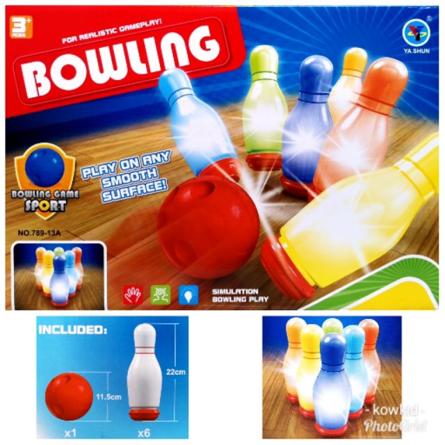 Bowing throwing game​ Pinma is provided.​ 6​ Pin​ Every pin will have lights​ When exposed to fall, the lights will go out.​