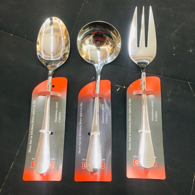 Stainless steel Service spoon, fork, soul spoon Shopee Philippines