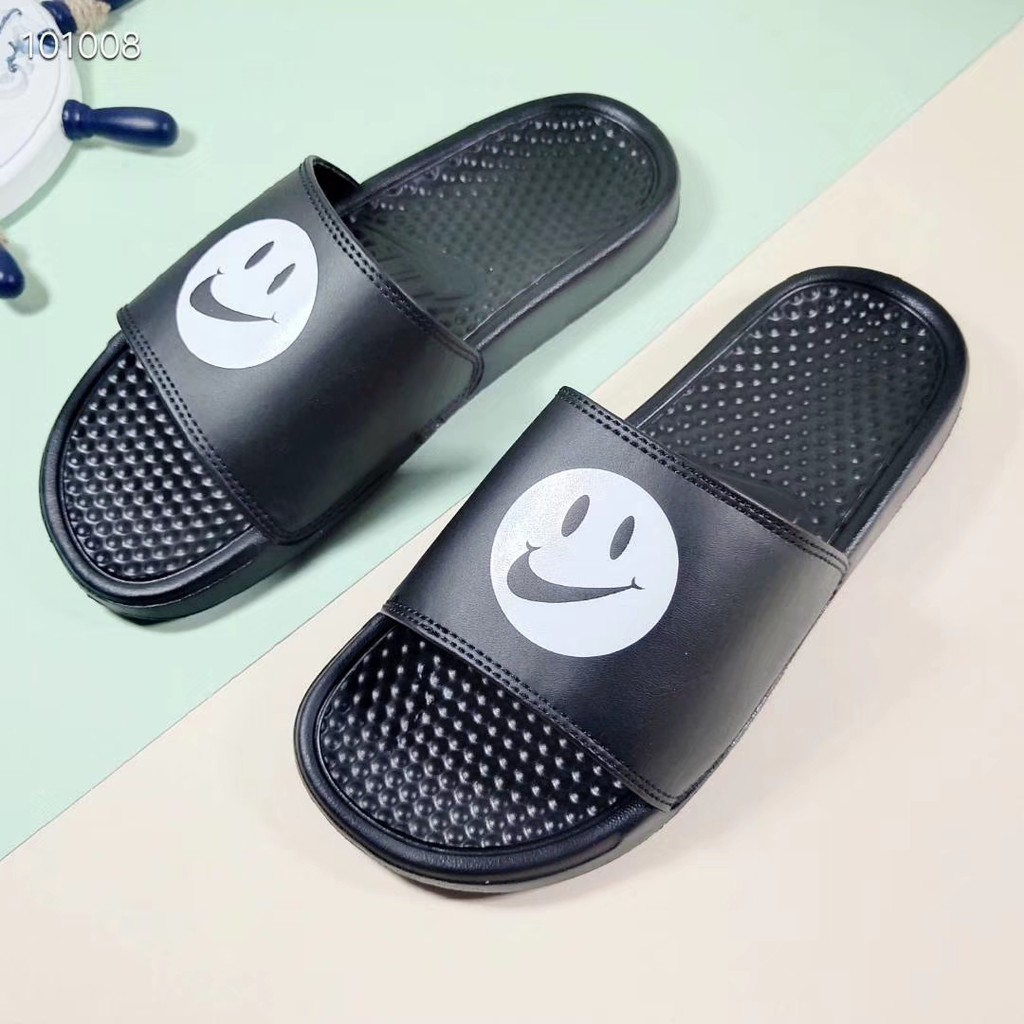 nike benassi smiley face