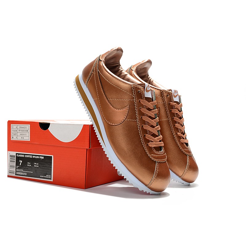 brown leather nike cortez