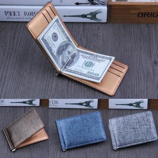 Blue Gold Grey Color Money Clips High Quality Leather Men Wallets Hasp Mini Purses