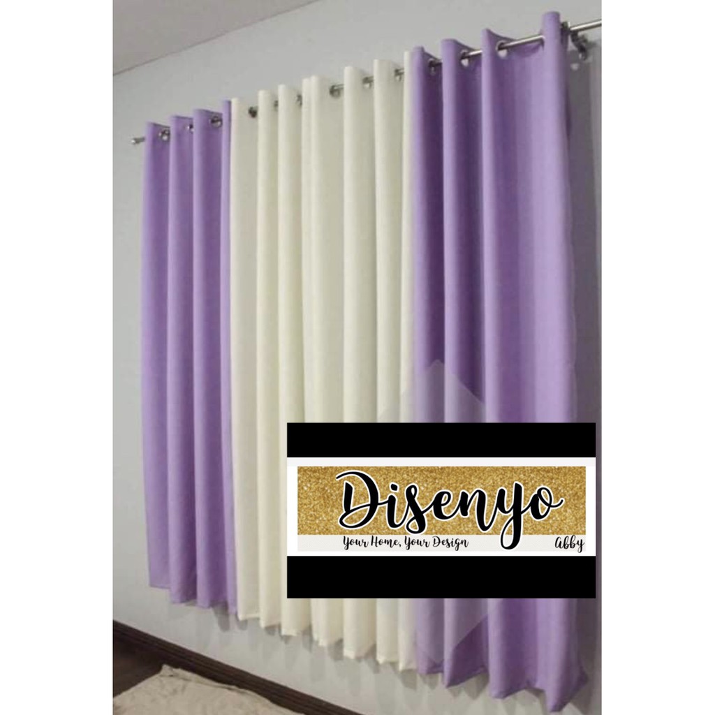 Disenyo Plain Curtains Pastel Purple Violet Set Shopee Philippines