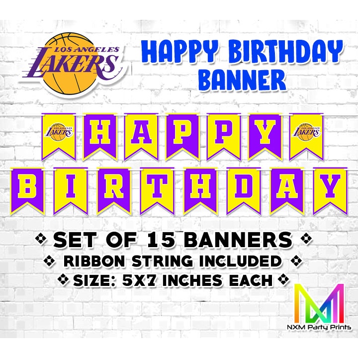 LAKERS HAPPY BIRTHDAY Banner Banderitas | Shopee Philippines