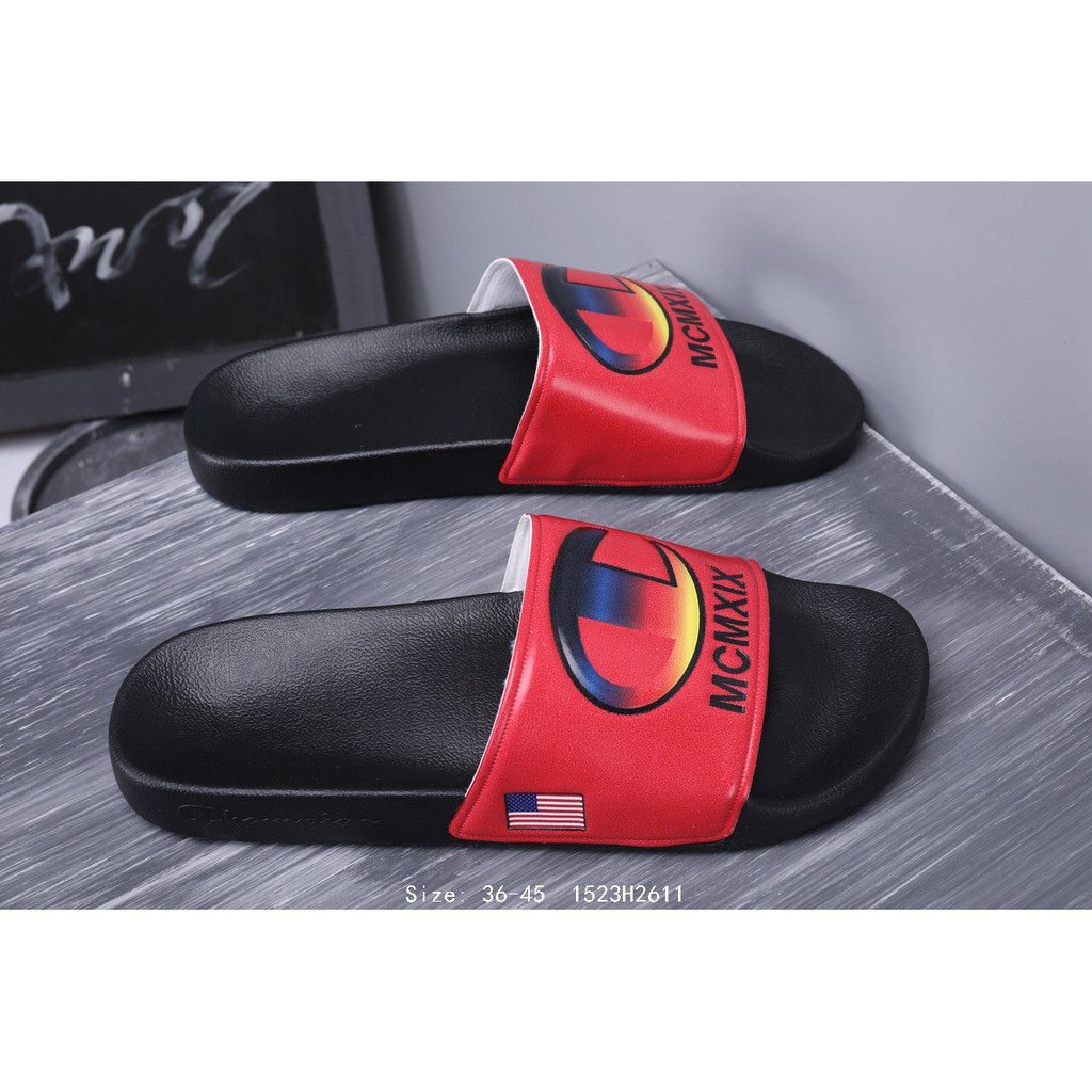 champion flip flops black