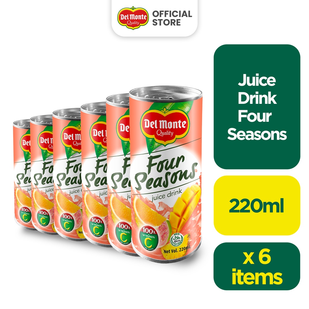 DEL MONTE Four Seasons Juice Drink for Refreshing Fruity Goodness - 220ml x 6 #1