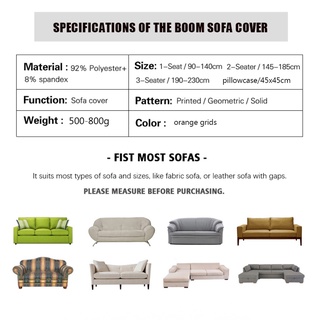 Sofa Cover Set L Shape Elastic Sofa Cover 1/2/3/4 Seater Regular Shape Sofa Cover #8