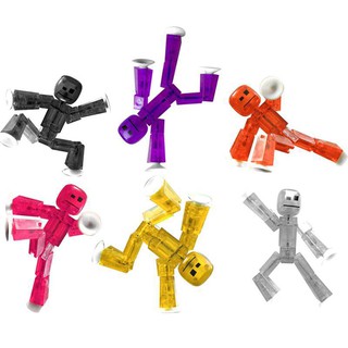 1Pcs Sticky Robot Action Figure Toys With Sucker Plastic Boy's Playhouse Funny Deformable Stickbot Toys For Children Xmas Gifts