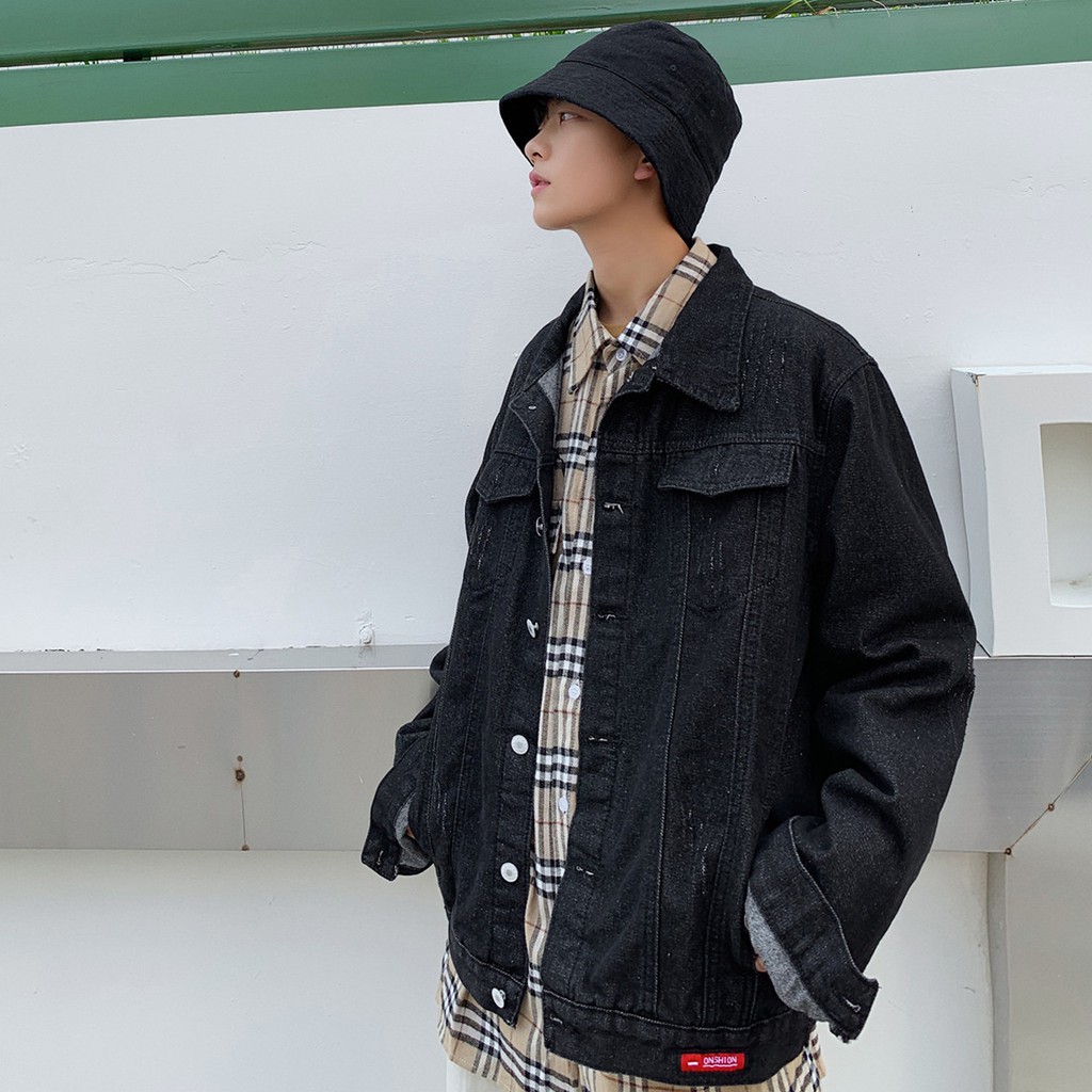 black jacket jeans mens