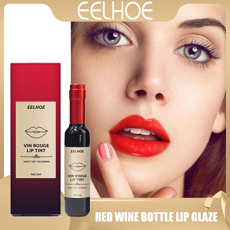 Wine Lip Tint Lipgloss Waterproof Bottle Style Set Longlasting Not