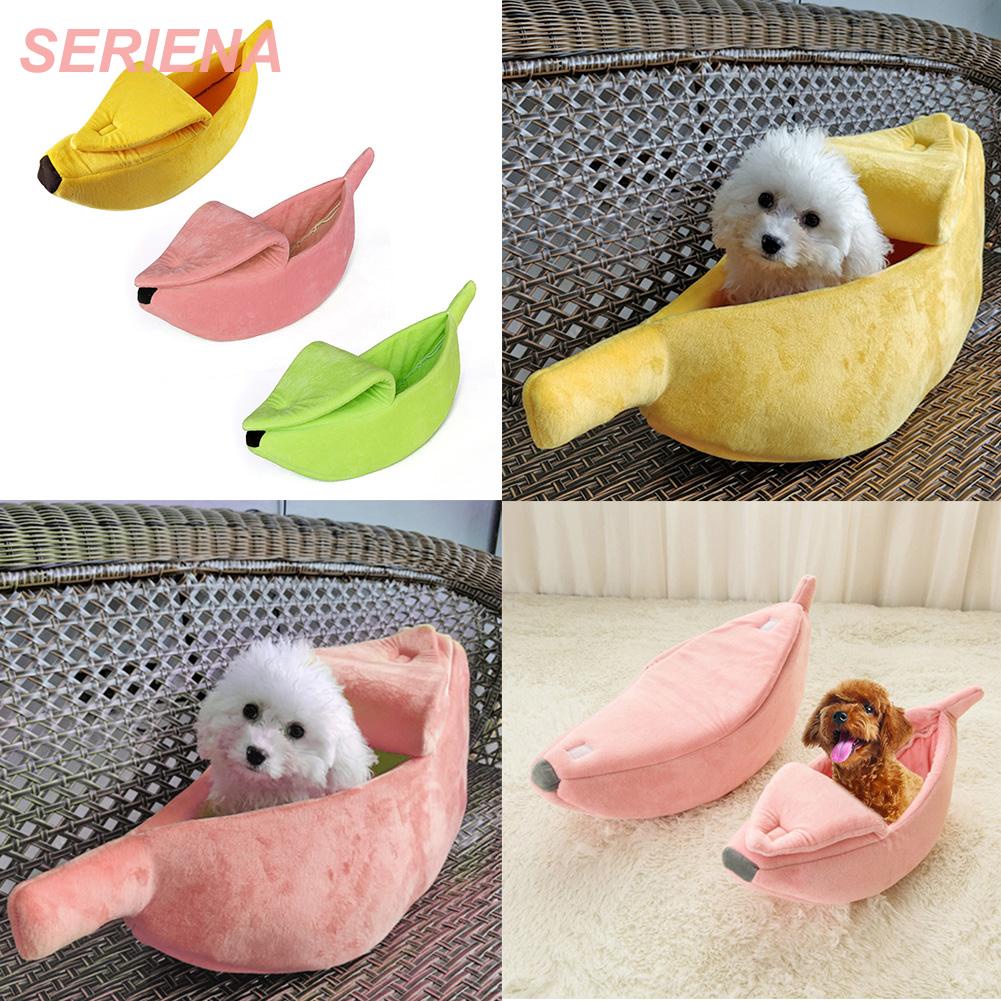Banana Shape Warm Pets Bed House Cozy Puppy Cushion Mat Basket Kennel Cat Nest #9