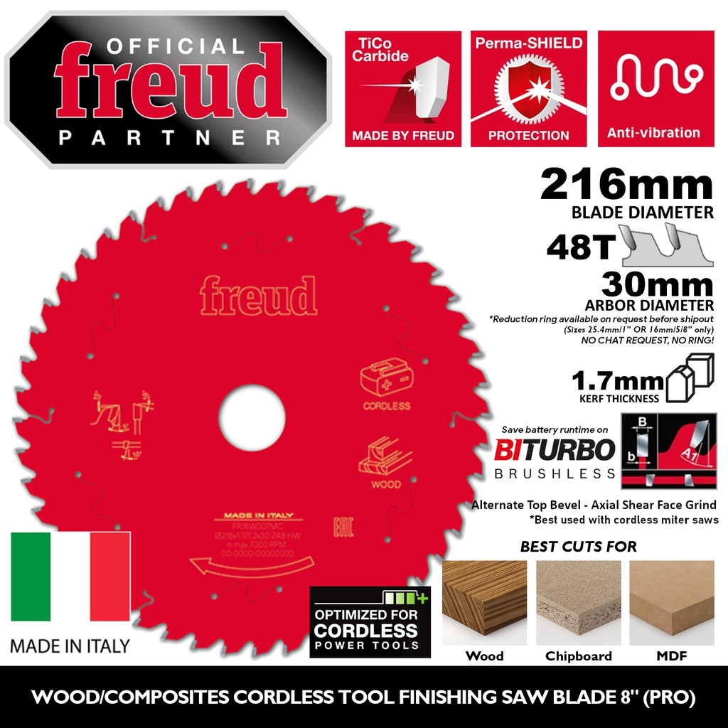 ORIGINAL FREUD 8" 48T Best For Wood Carbide Circular Saw Blade TCT (PRO