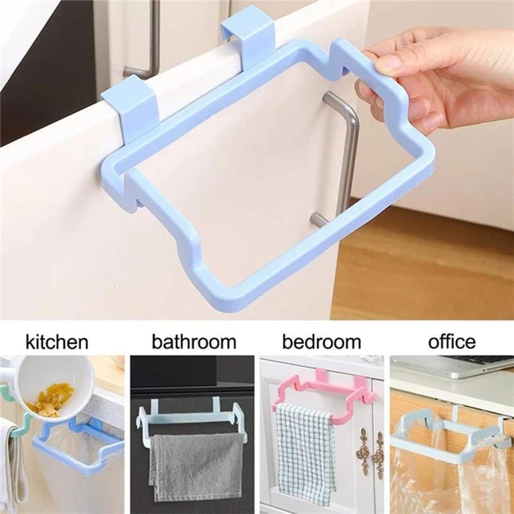 Multi Function Kitchen Holder Trash Bag Holder Cabinets Cloth Rack