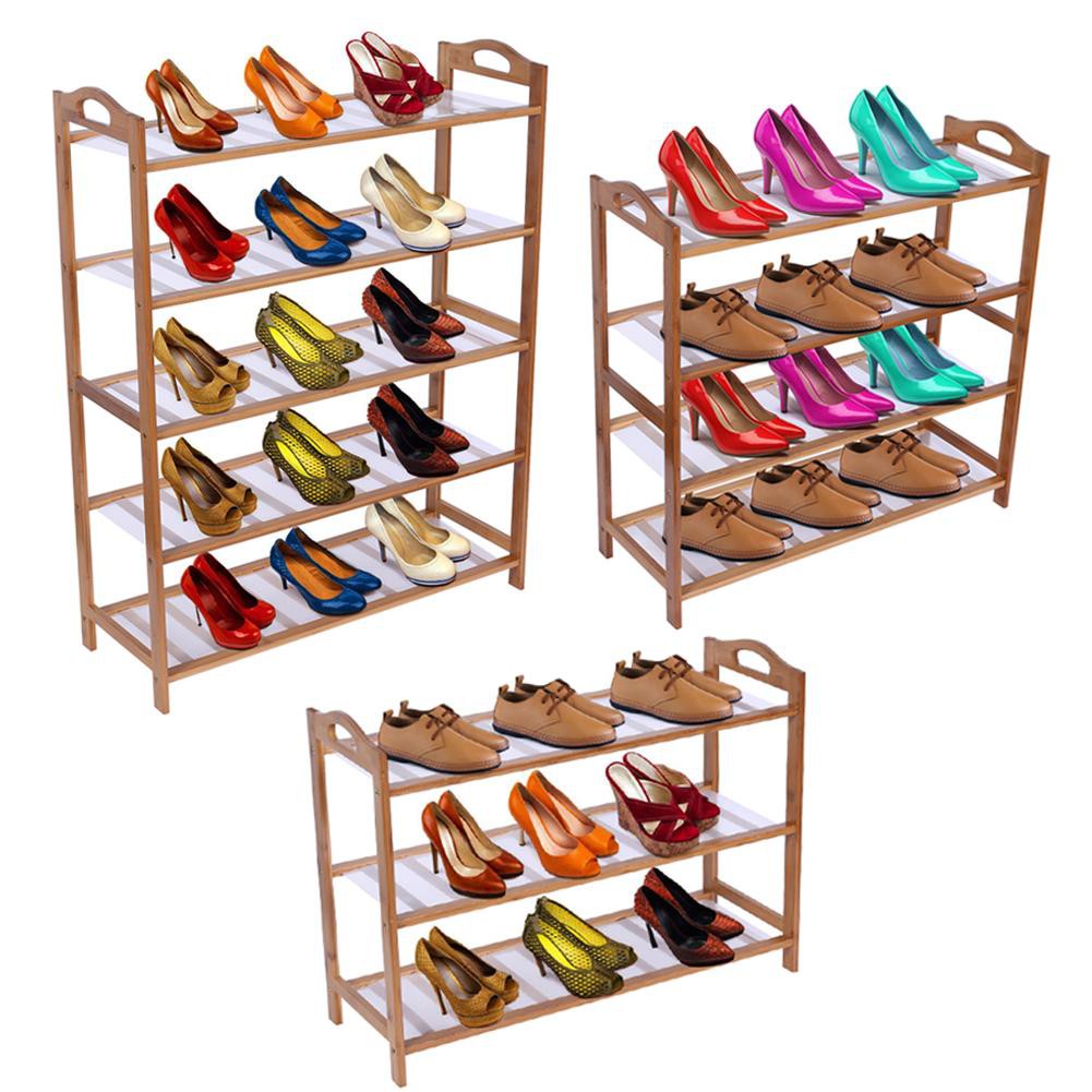 3 4 5 Tier Wooden Shoe Rack Shelf Rail Slatted Bedroom Shoes Shopee Philippines