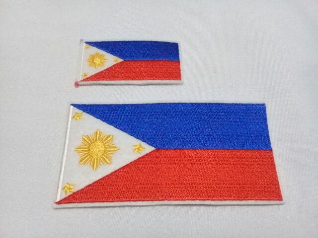 PHILIPPINES PATCH Quality Embroidered Iron On FILIPINO National Flag Badge NEW
