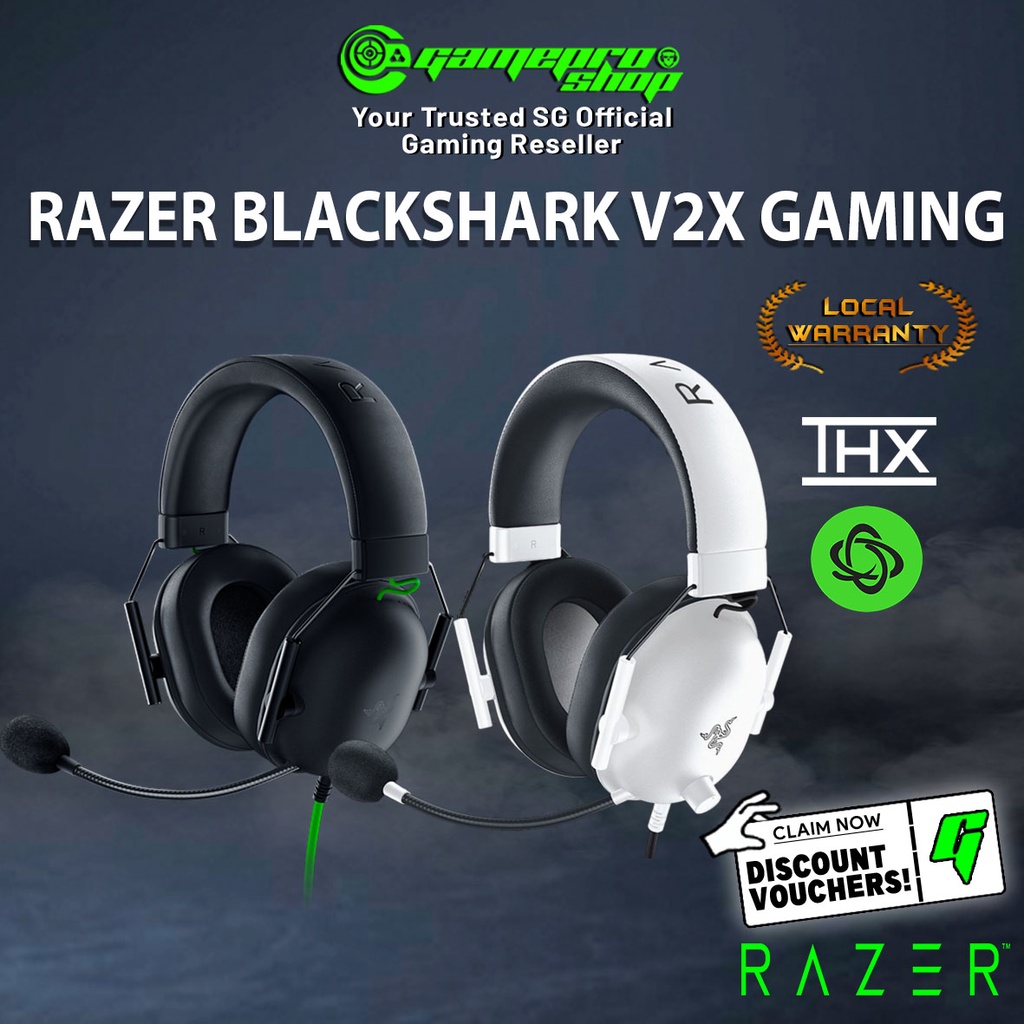 RAZER BLACKSHARK V2 X MULTI-PLATFORM WIRED ESPORTS HEADSET (WHITE ...