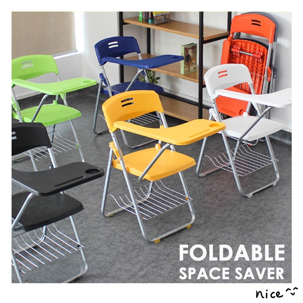 Foldable school chair with desk arm study chair 080 Shopee Philippines