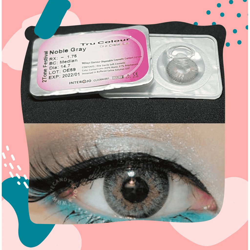 NOBLE GRAY Graded Contact lens Trucolour NO GRADE to 4.75