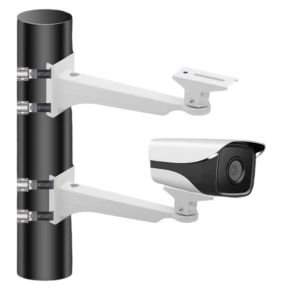 Surveillance Camera Pole Holder 25cm Outdoor CCTV Cylinder Clamps Mount