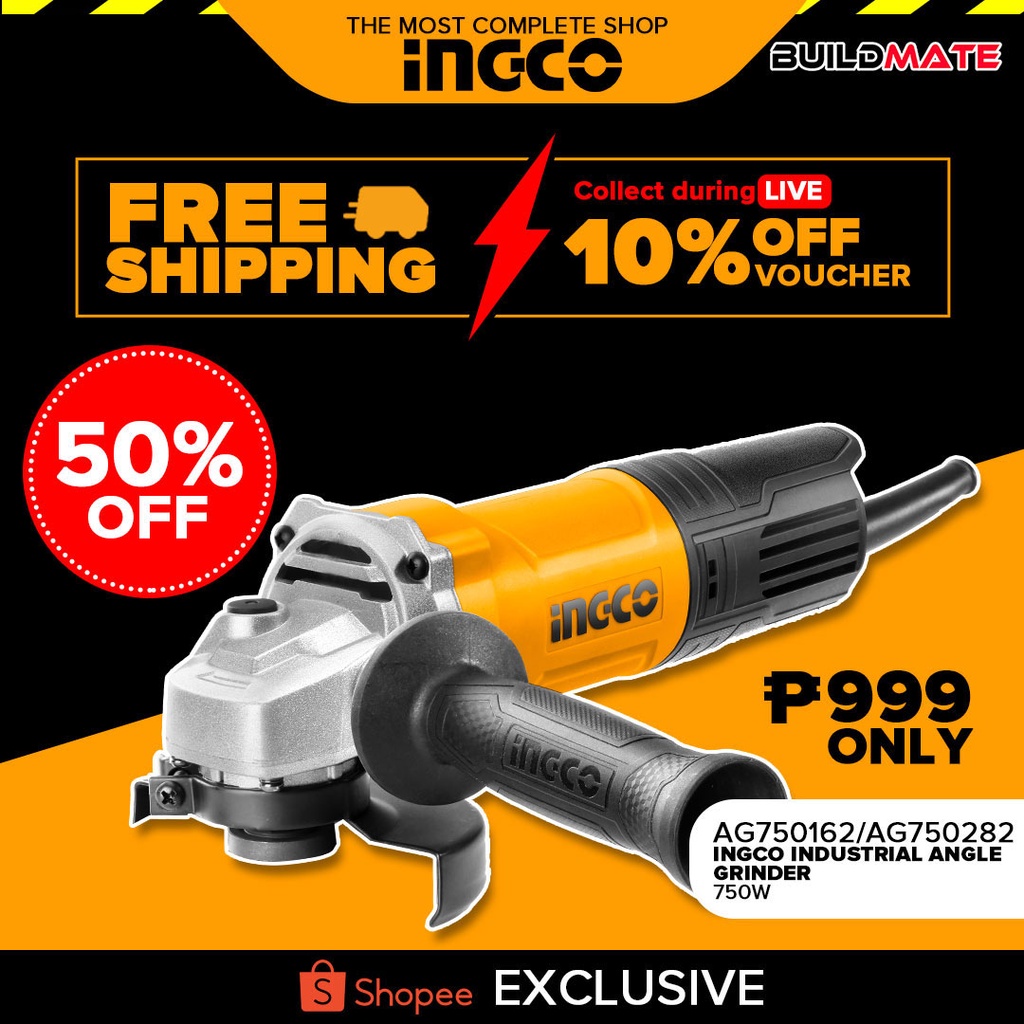 [FREE SHIPPING] INGCO INDUSTRIAL Angle Grinder 750W SUPER SELECT