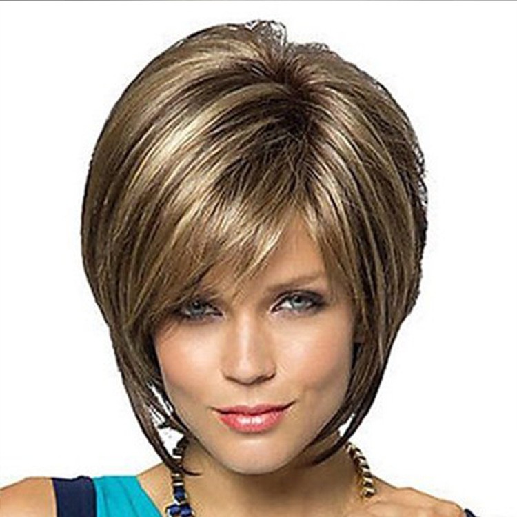 Lady Natural Short Hair Wig Pixie Curly Cropped Boycut Full Wig