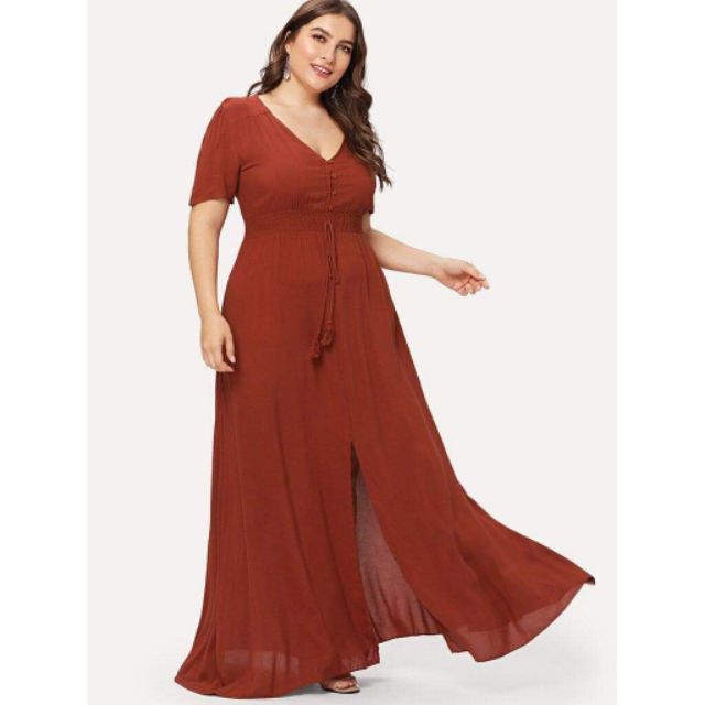 rust colored dress plus size