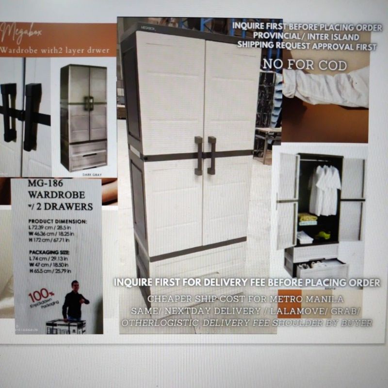 Megabox Elegant Wardrobe MG 186 With 2 Drawer Shopee Philippines