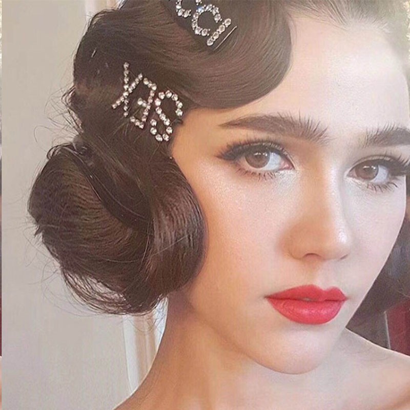 Korean Fashion Hair Clips Silver English Letters Hairpin Shopee