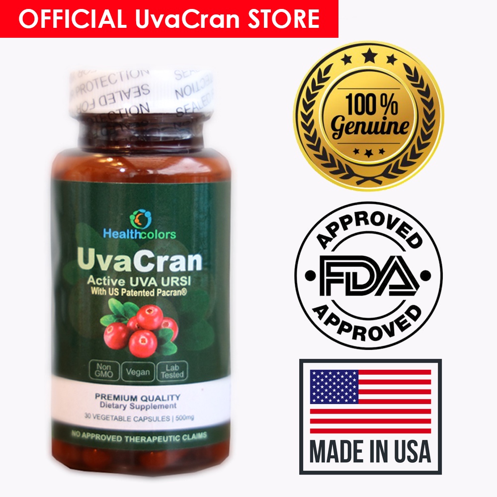 Uva Cran - Active UVA URSI with US Patented PaCran 30 Capsules UvaCran ...