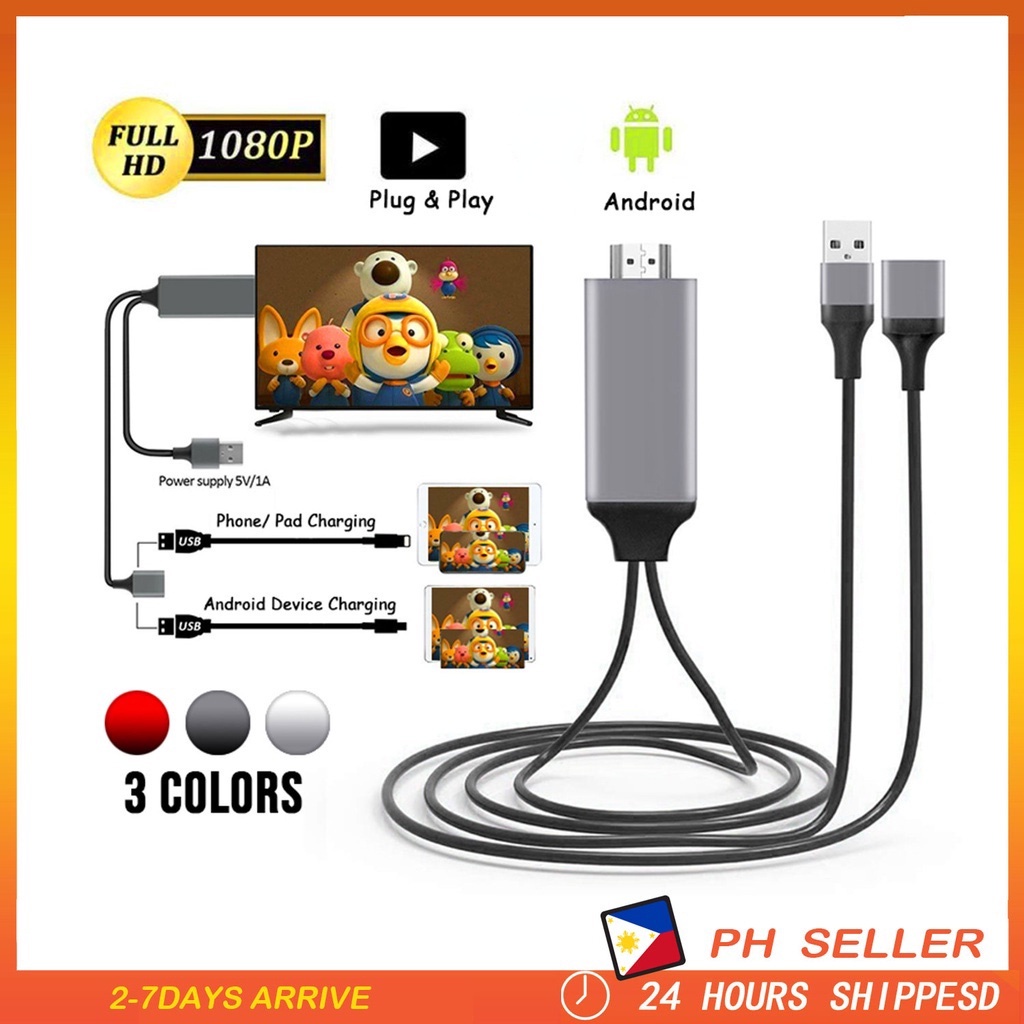 Universal HDMI Cable Phone to TV Android/Phone/TypeC 3 in 1 for Laptop/Mobile Phone/Projector