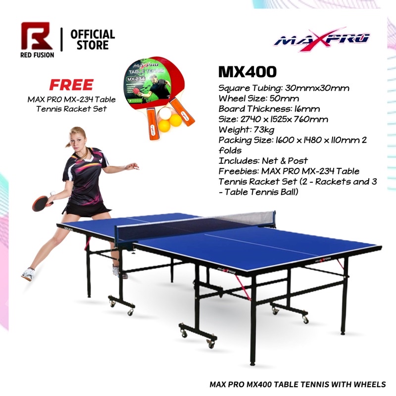 Maxpro MX400 / Super K SK1200 Table Tennis with Wheels Shopee