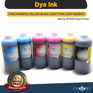 CUYI UV Dye Ink 1000ML (6 Colors) || Cyan, Magenta, Yellow, Black, LC, LM