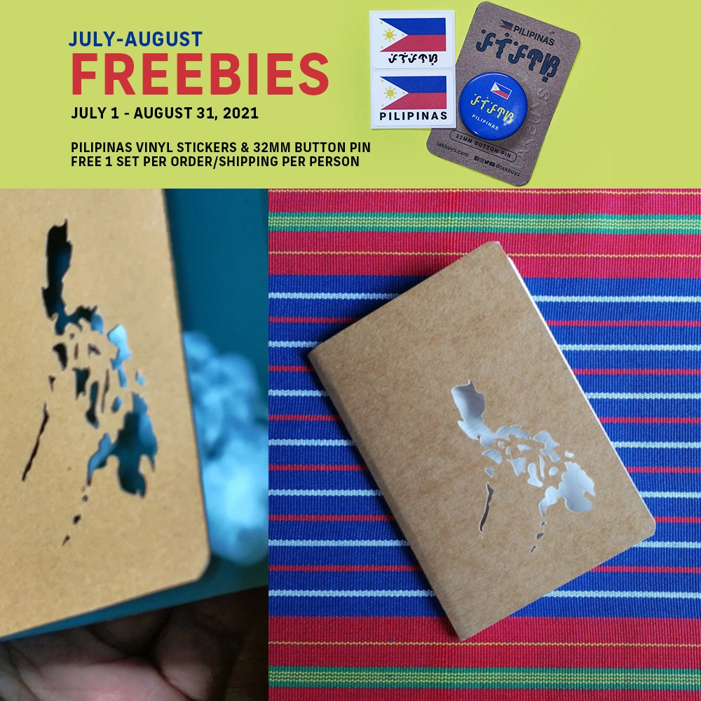 Pilipinas handcrafted pocket notebook with philippine map die cut 