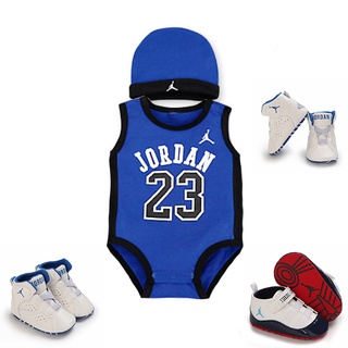 Baby Boy Basketball Jersey Romper+hat Set Newborn Baby Jersey Terno Jordan 23 Onesies Cotton Jumpsui #5