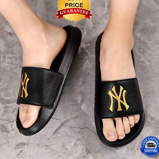 JEIKY Men's NEW YORKERS Trendy Flip Flops Rubber Slippers #ZZ15 (Add One Size)