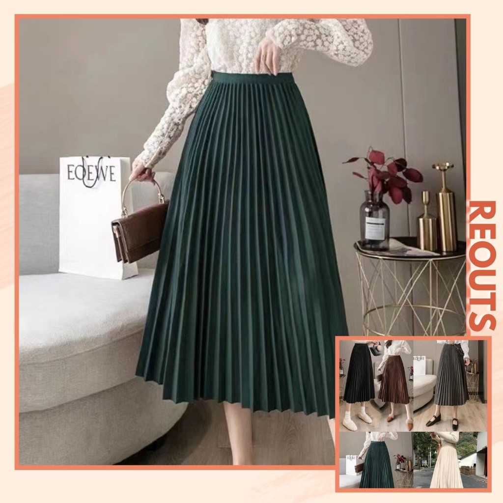 pleated long skirt